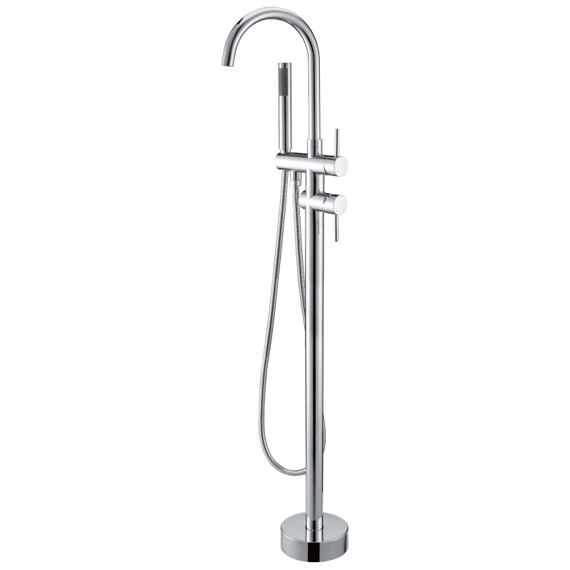 Round Freestanding Bath Mixer With Hand held Shower Exemplary Kitchens & Bathrooms